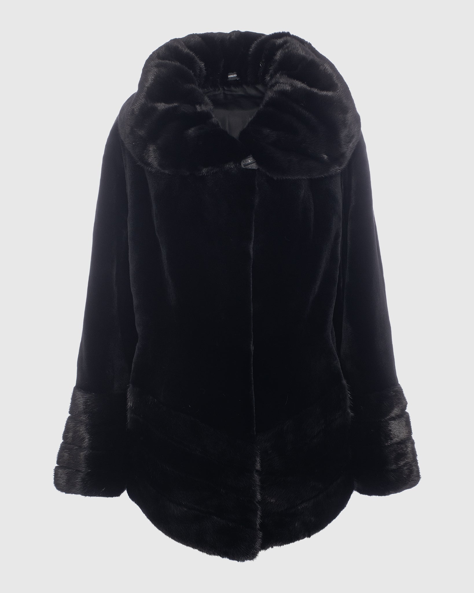 Sheared Mink Jacket, Reversible to Taffeta, Long Hair Mink Collar, Cuffs and Bottom