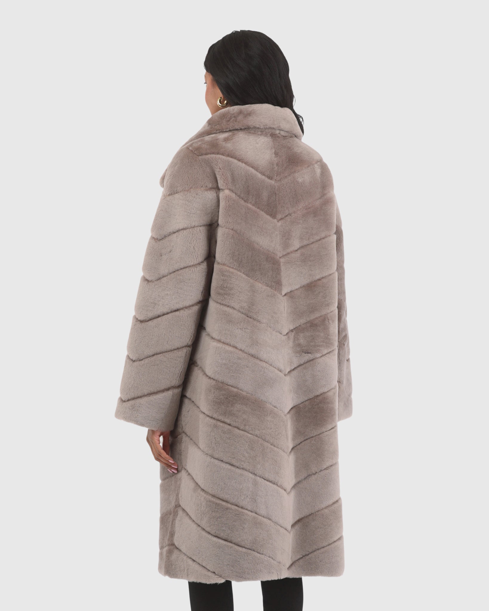 Reversible Merino Shearling Lamb Chevron Short Coat