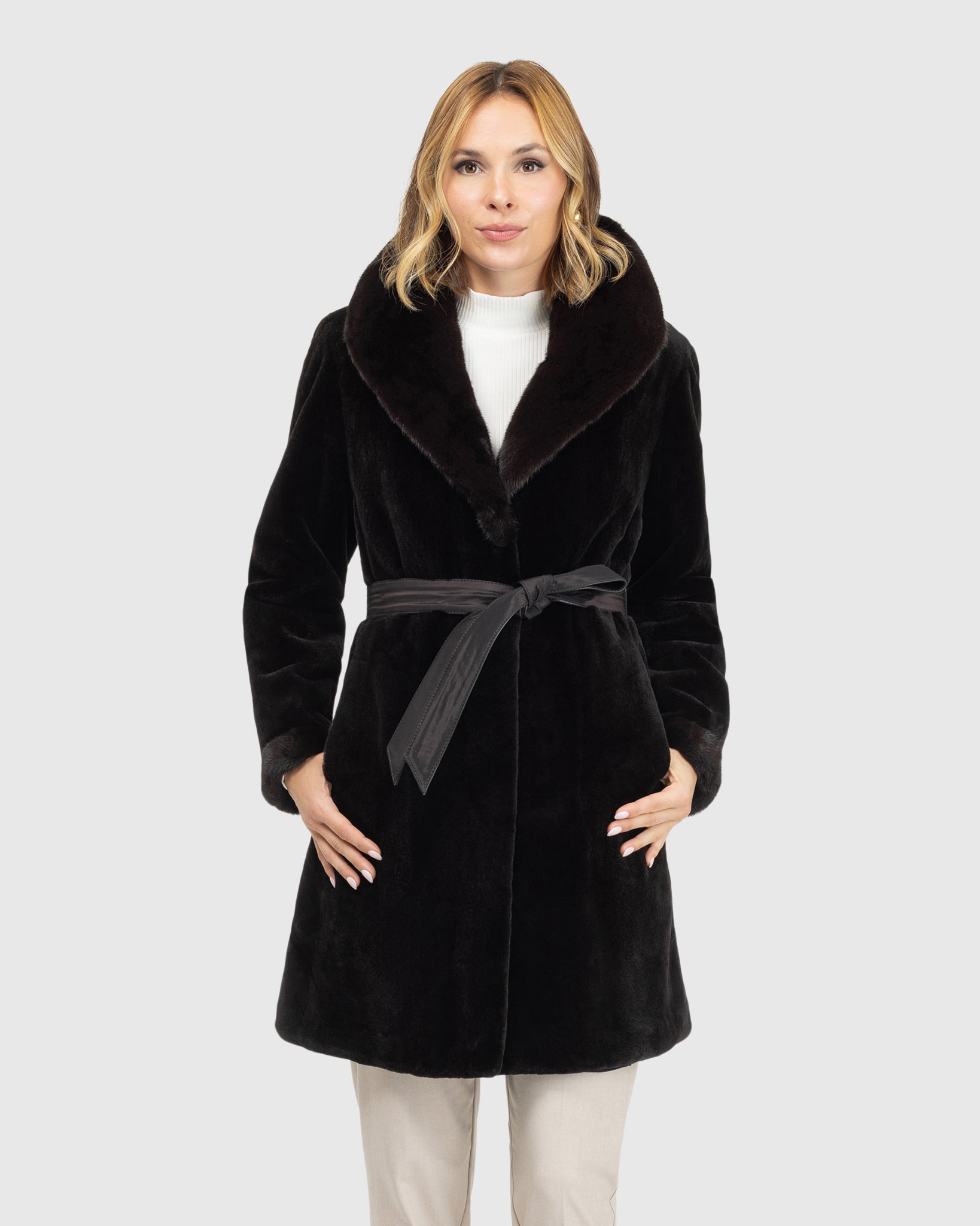 Sheared Mink Reversible Short Coat