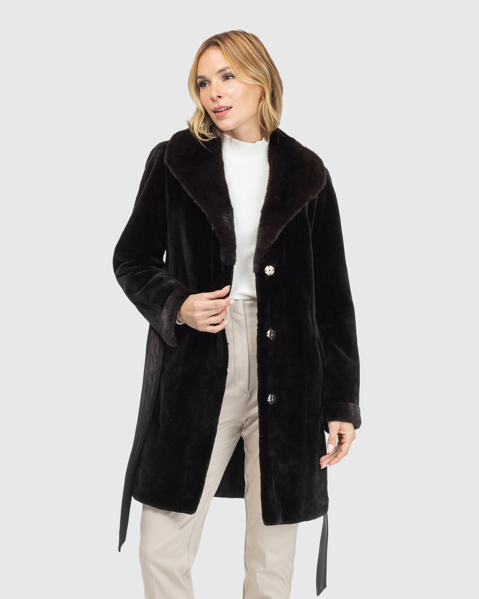 Sheared Mink Reversible Short Coat