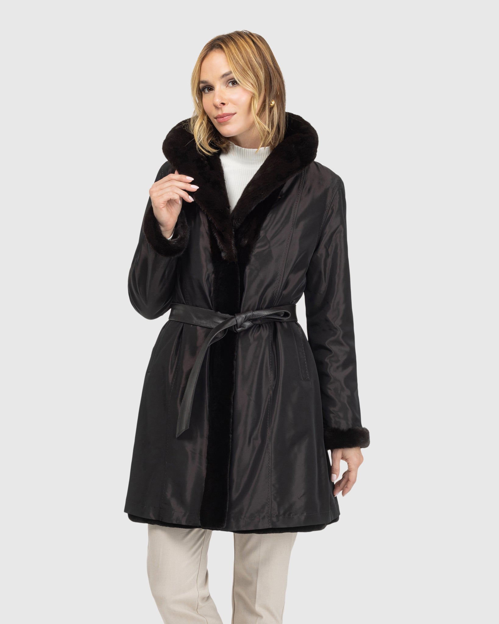 Sheared Mink Reversible Short Coat