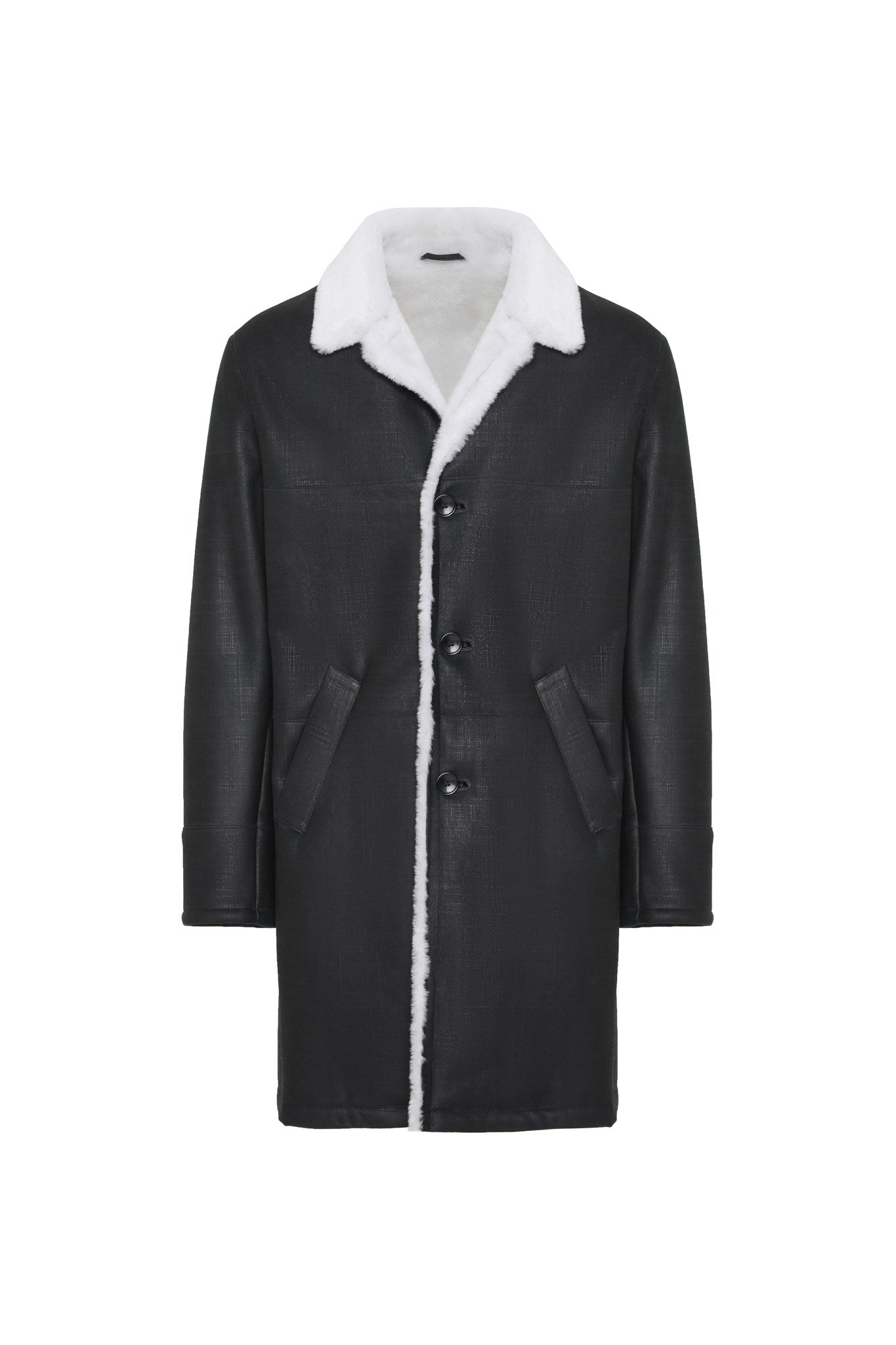 Manteau court en peau d'agneau mérinos pour homme