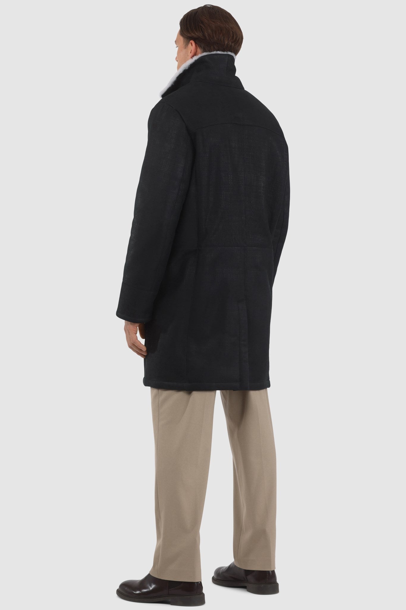 Manteau court en peau d'agneau mérinos pour homme
