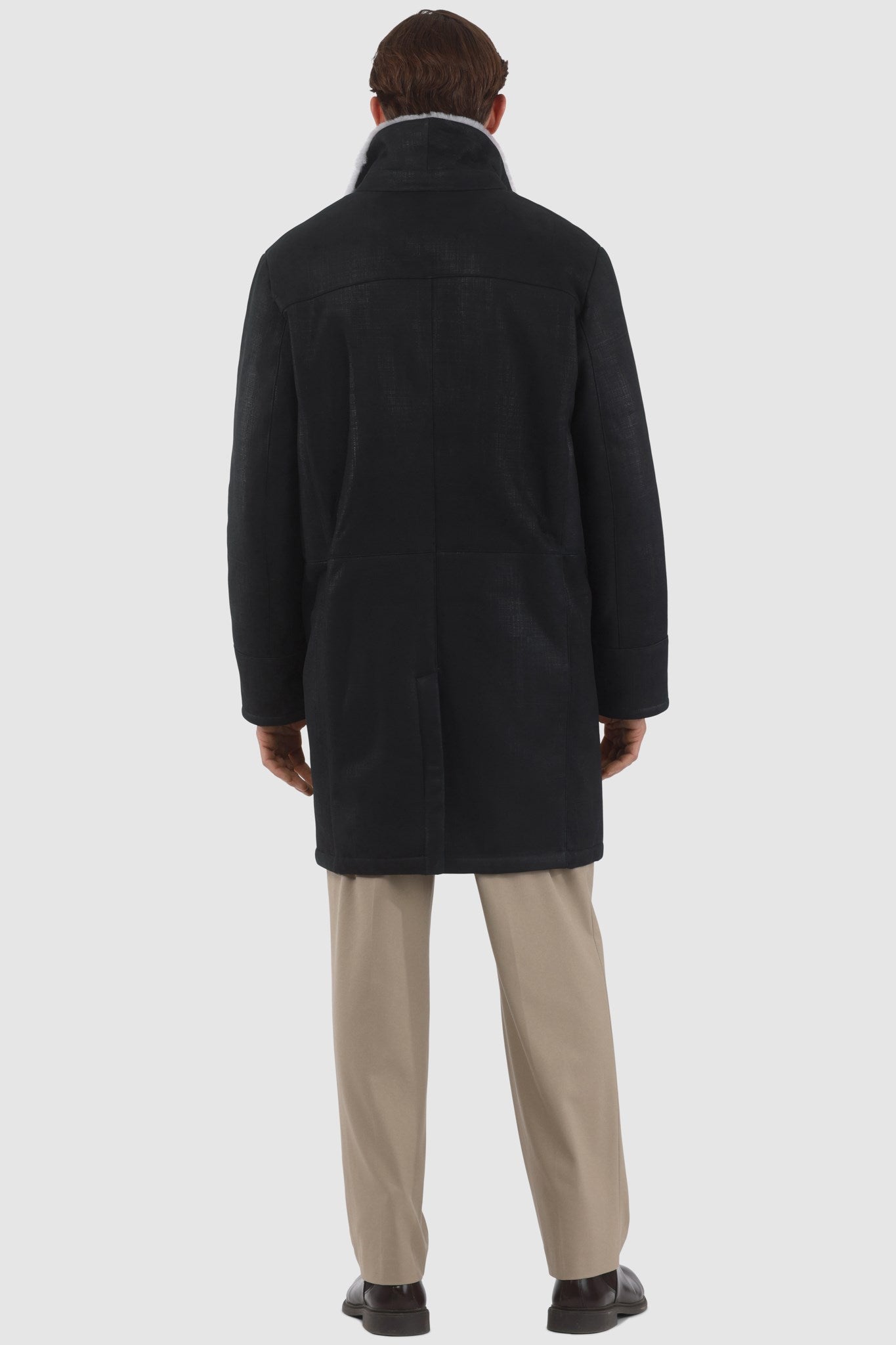 Manteau court en peau d'agneau mérinos pour homme
