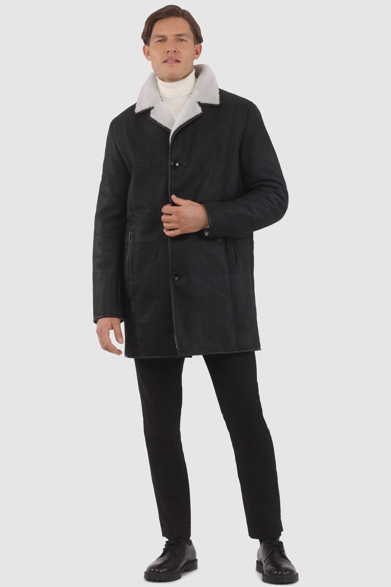 Poussette en peau d'agneau mérinos pour homme