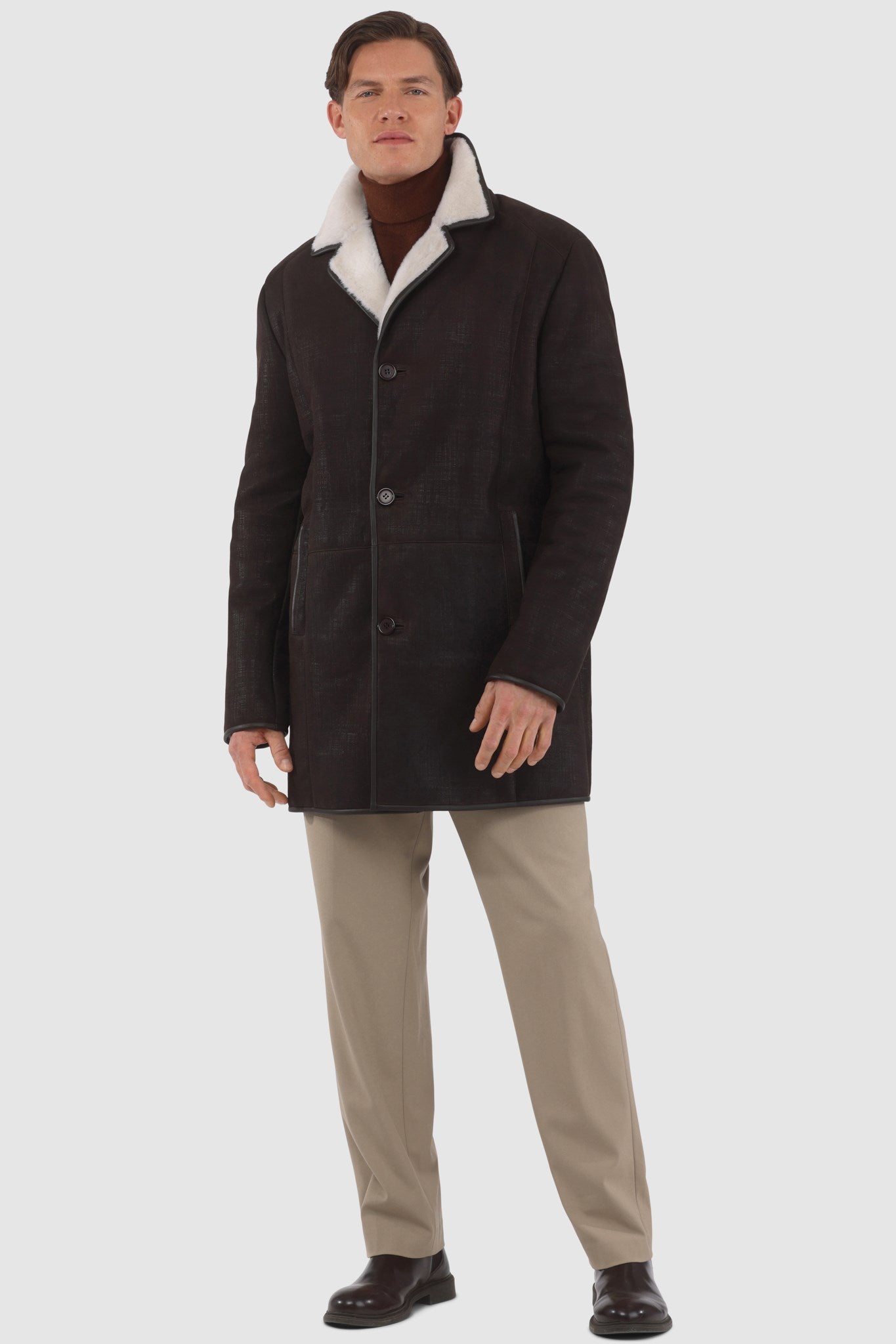 Poussette en peau d'agneau mérinos pour homme