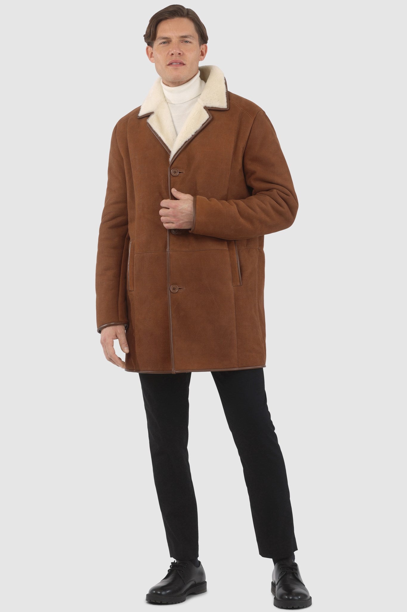 Poussette en peau d'agneau mérinos pour homme