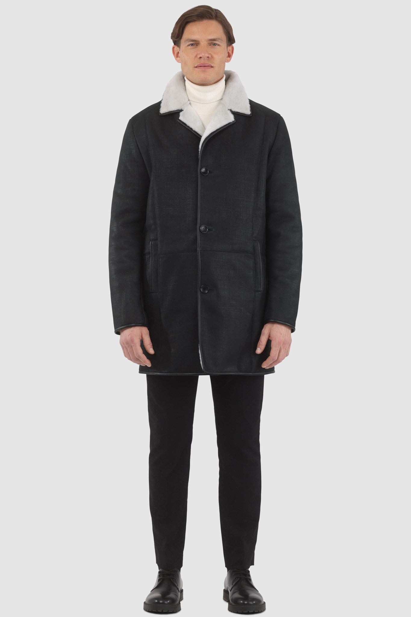 Poussette en peau d'agneau mérinos pour homme