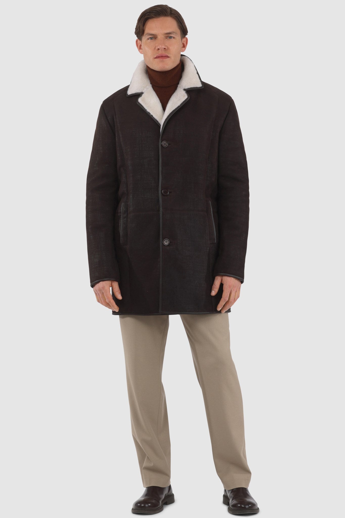 Poussette en peau d'agneau mérinos pour homme