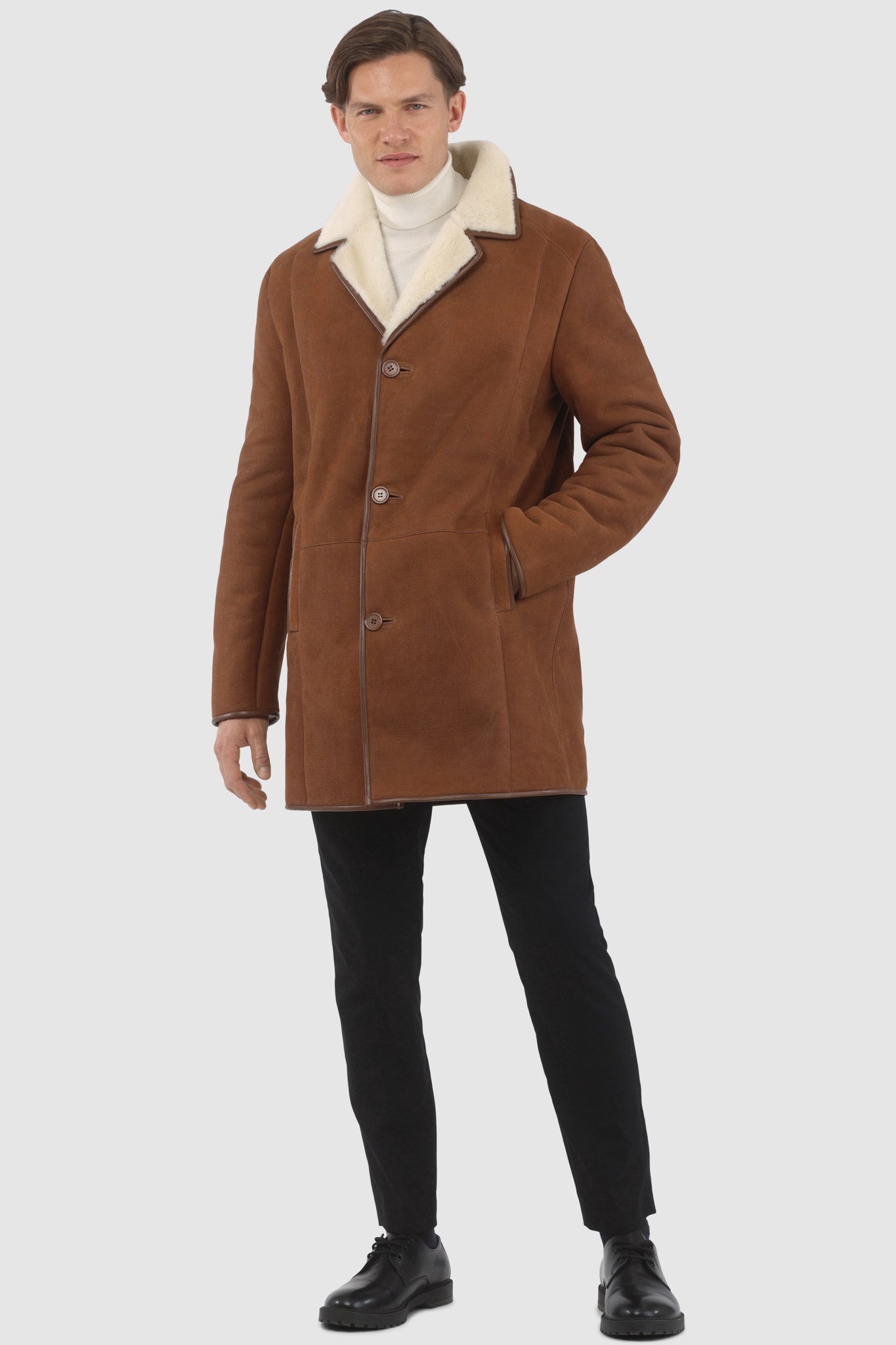 Poussette en peau d'agneau mérinos pour homme