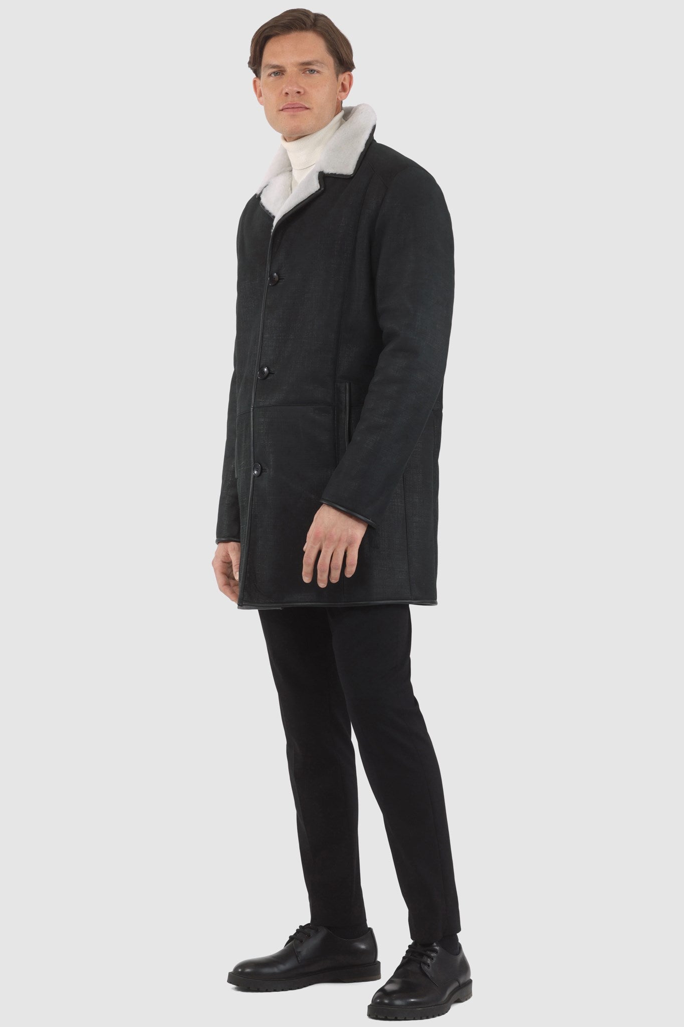 Poussette en peau d'agneau mérinos pour homme