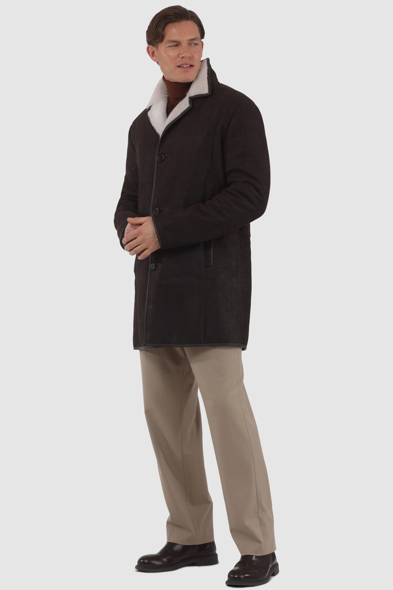 Poussette en peau d'agneau mérinos pour homme