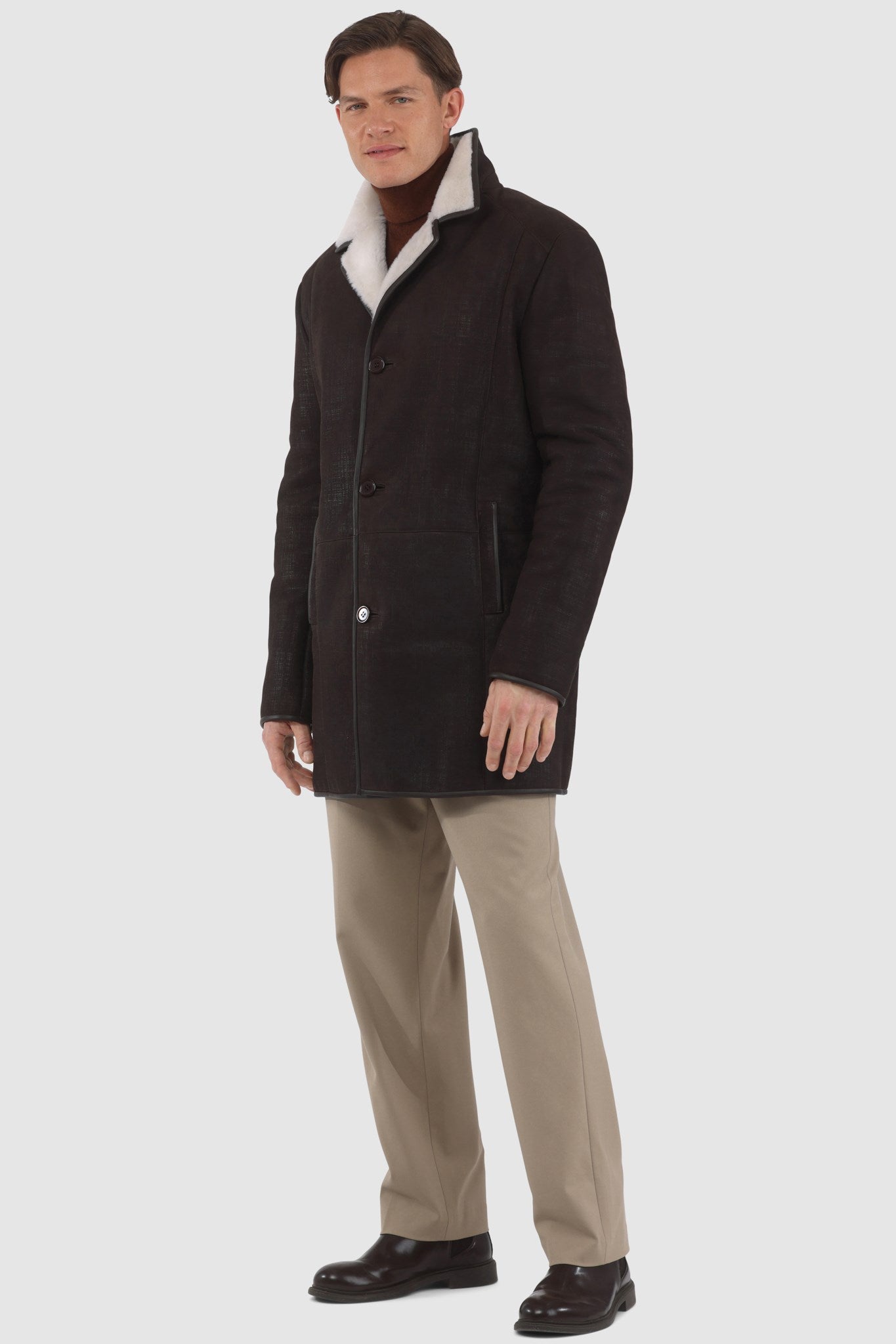 Poussette en peau d'agneau mérinos pour homme