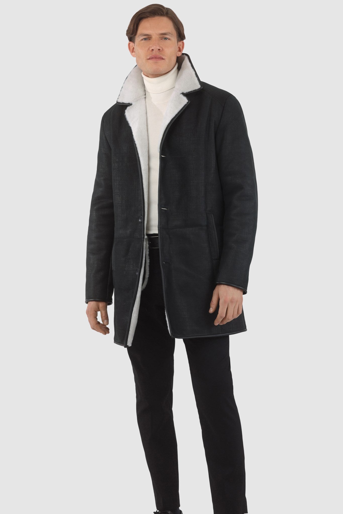 Poussette en peau d'agneau mérinos pour homme