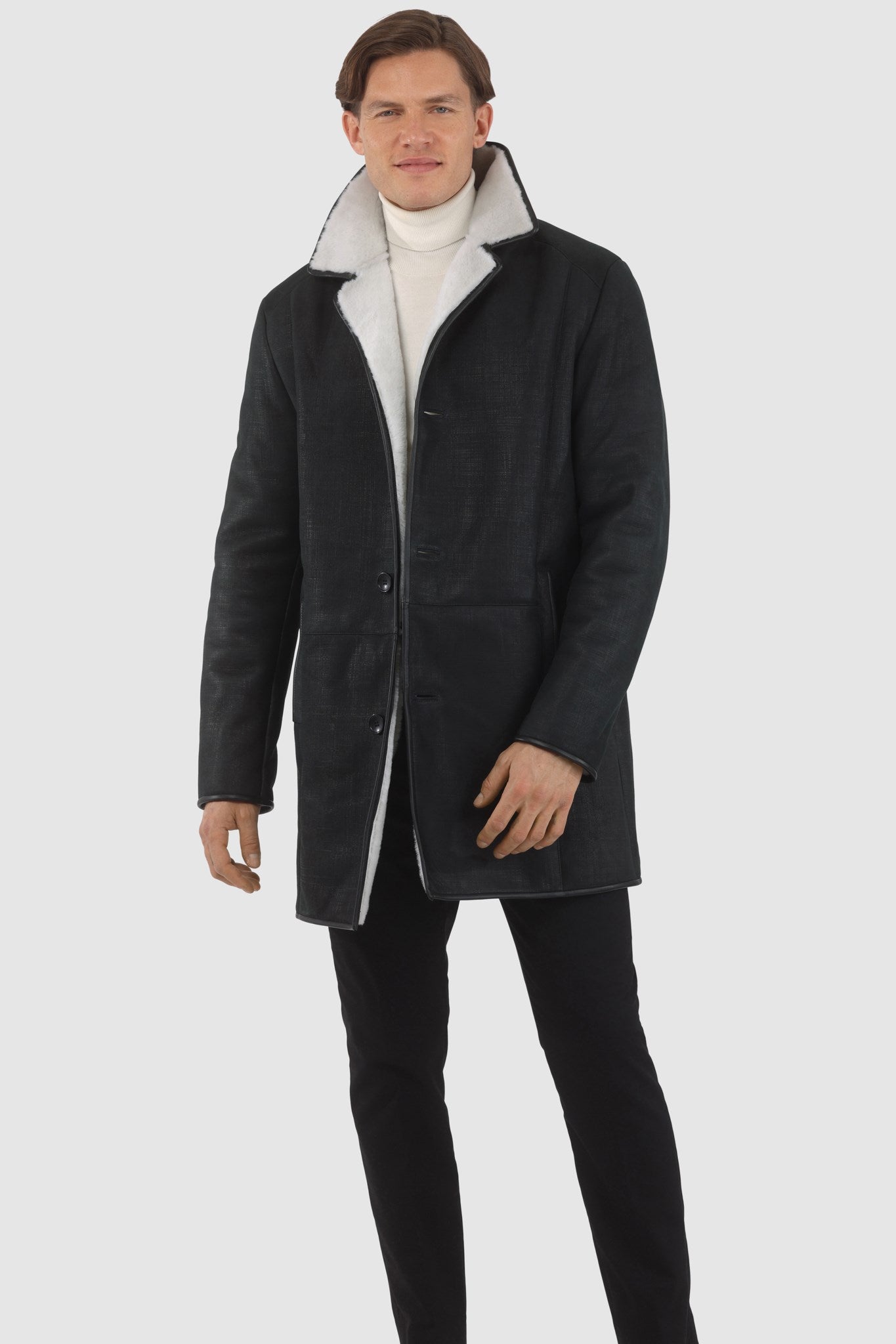 Poussette en peau d'agneau mérinos pour homme