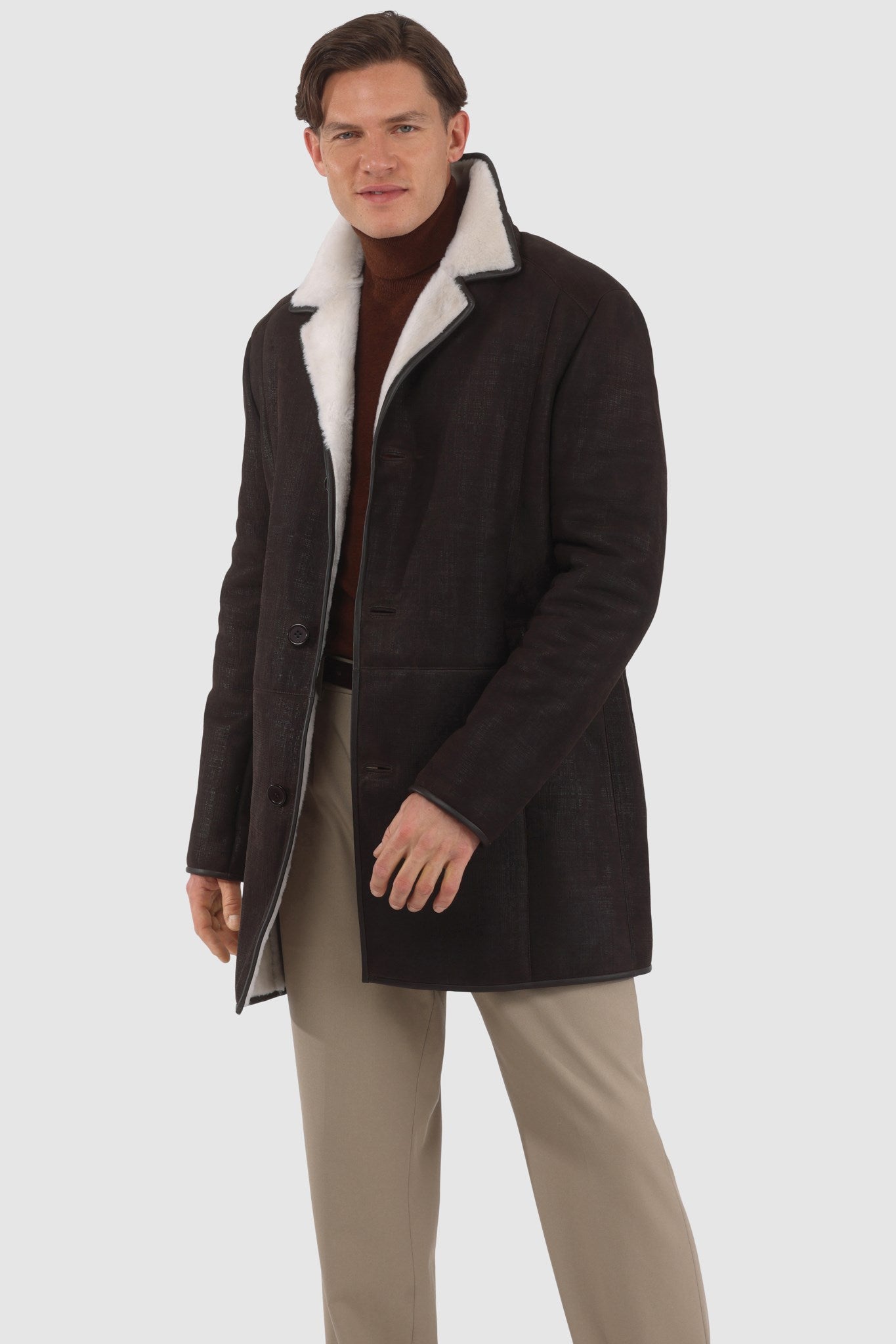 Poussette en peau d'agneau mérinos pour homme