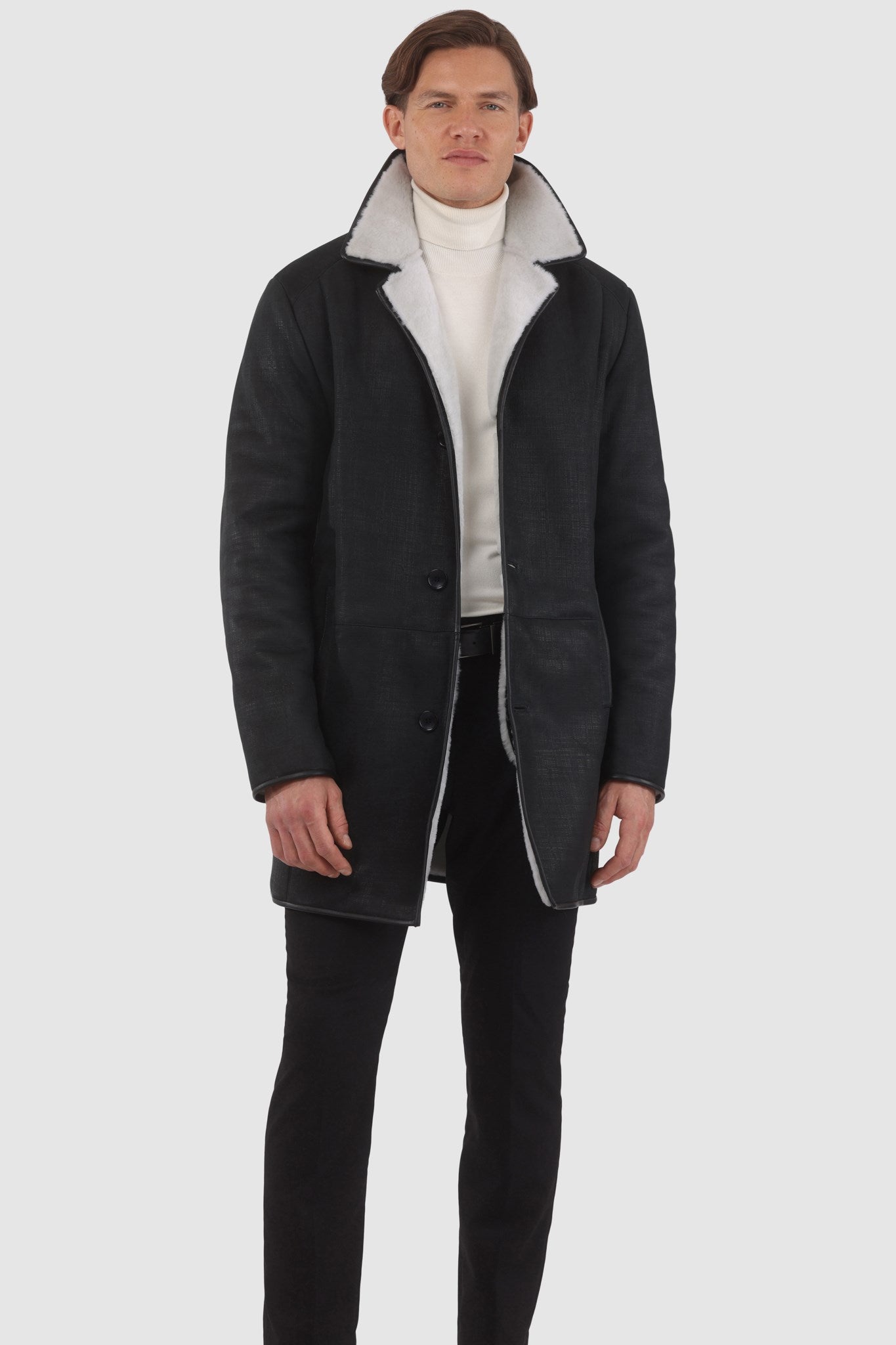 Poussette en peau d'agneau mérinos pour homme