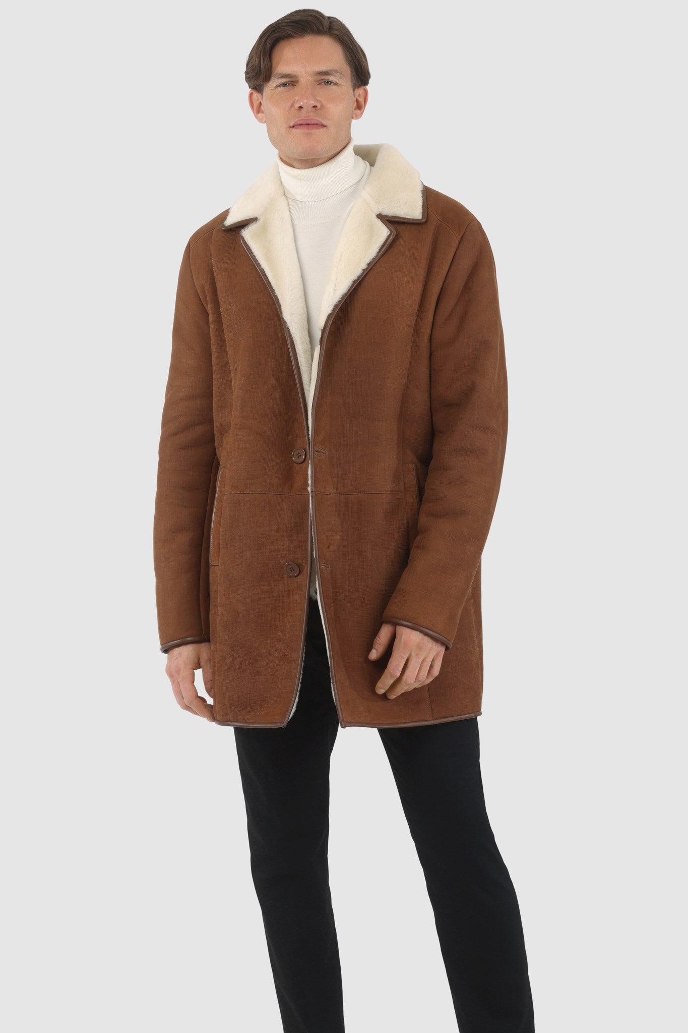 Poussette en peau d'agneau mérinos pour homme