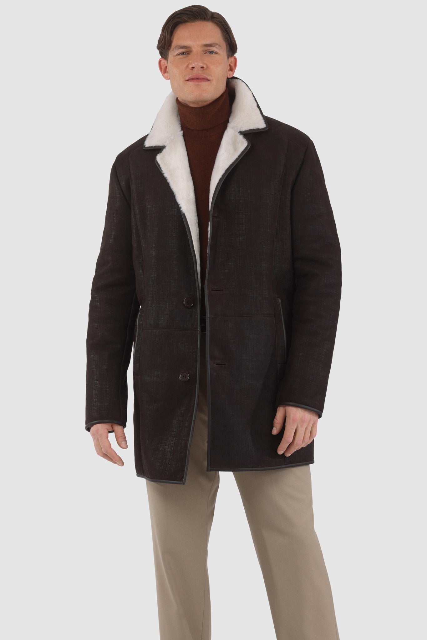 Poussette en peau d'agneau mérinos pour homme