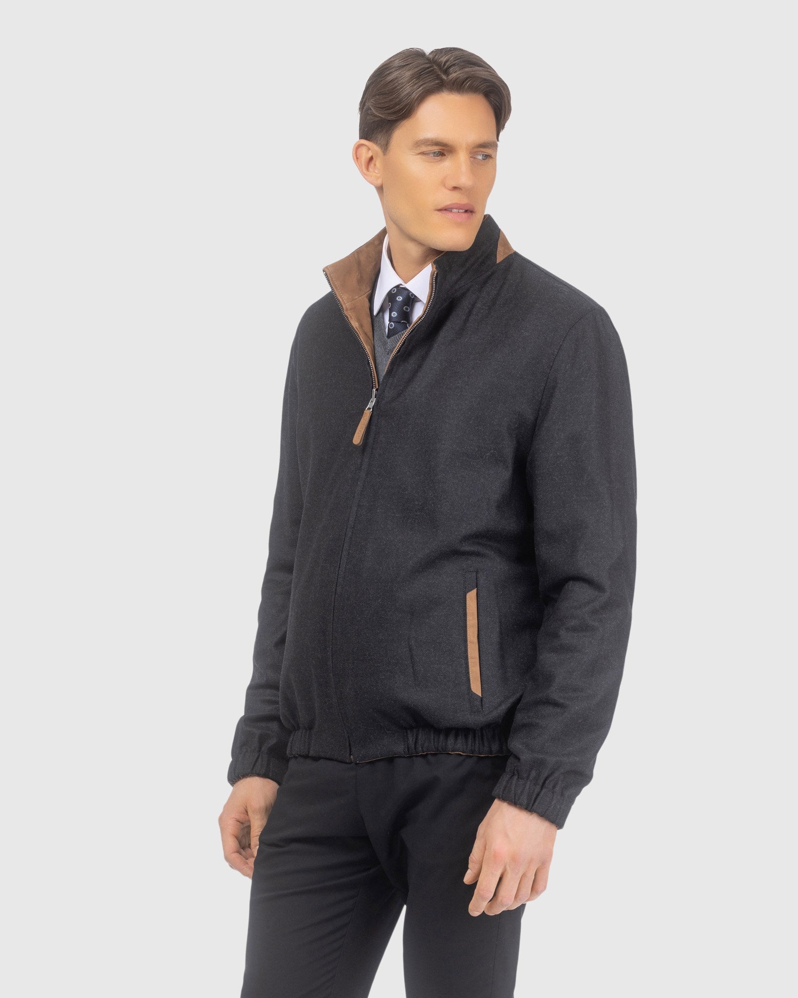 Veste en nubuck pour homme réversible en cachemire et laine Loro Piana