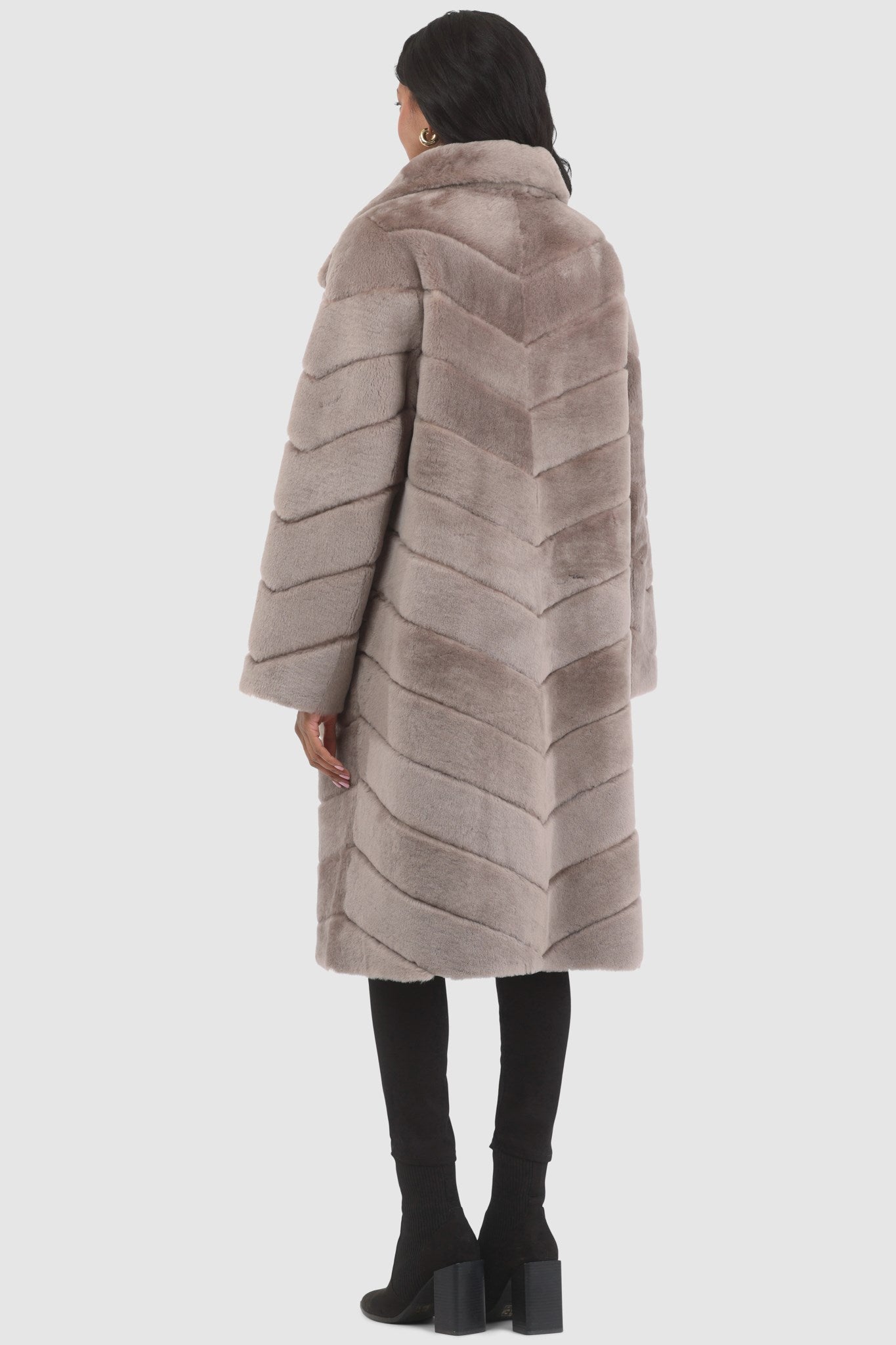 Reversible Merino Shearling Lamb Chevron Short Coat