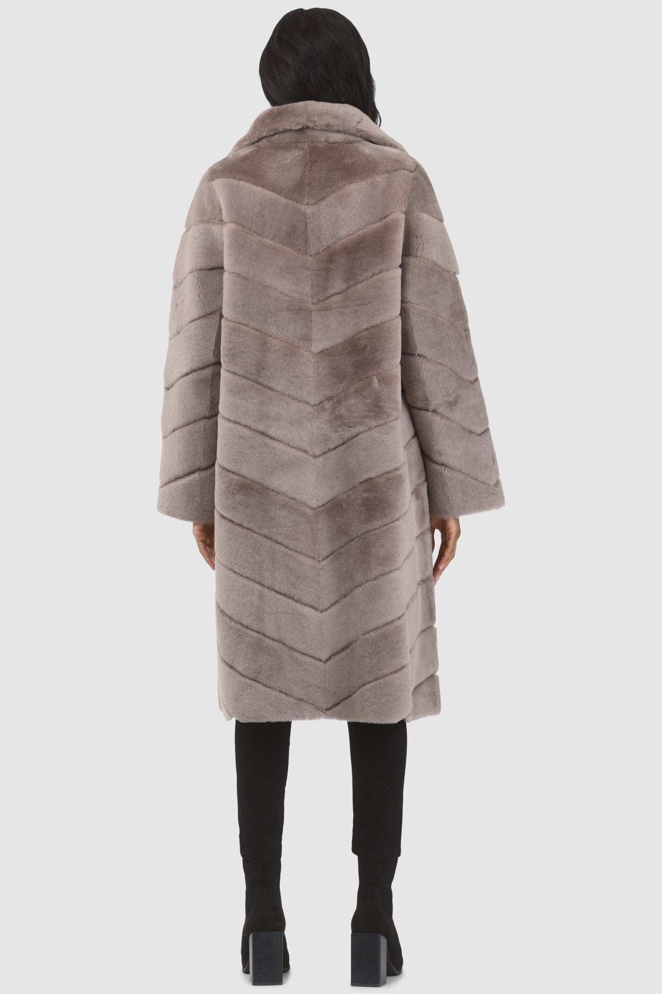Reversible Merino Shearling Lamb Chevron Short Coat