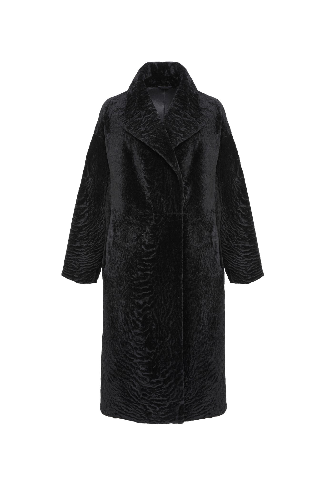 Manteau court réversible en peau de mouton retournée texturée