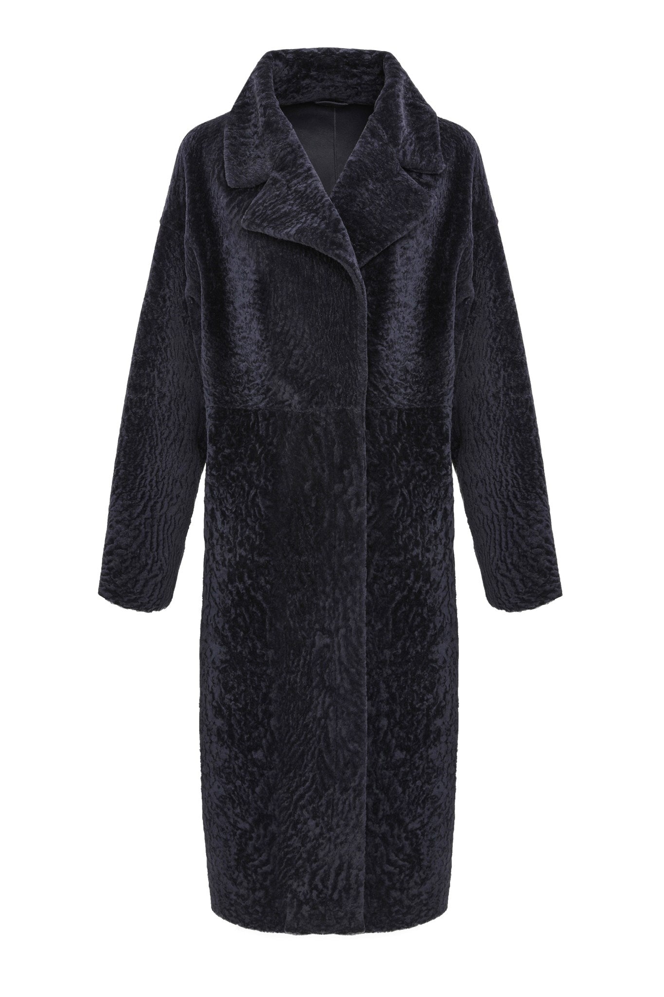 Manteau court réversible en peau de mouton retournée texturée