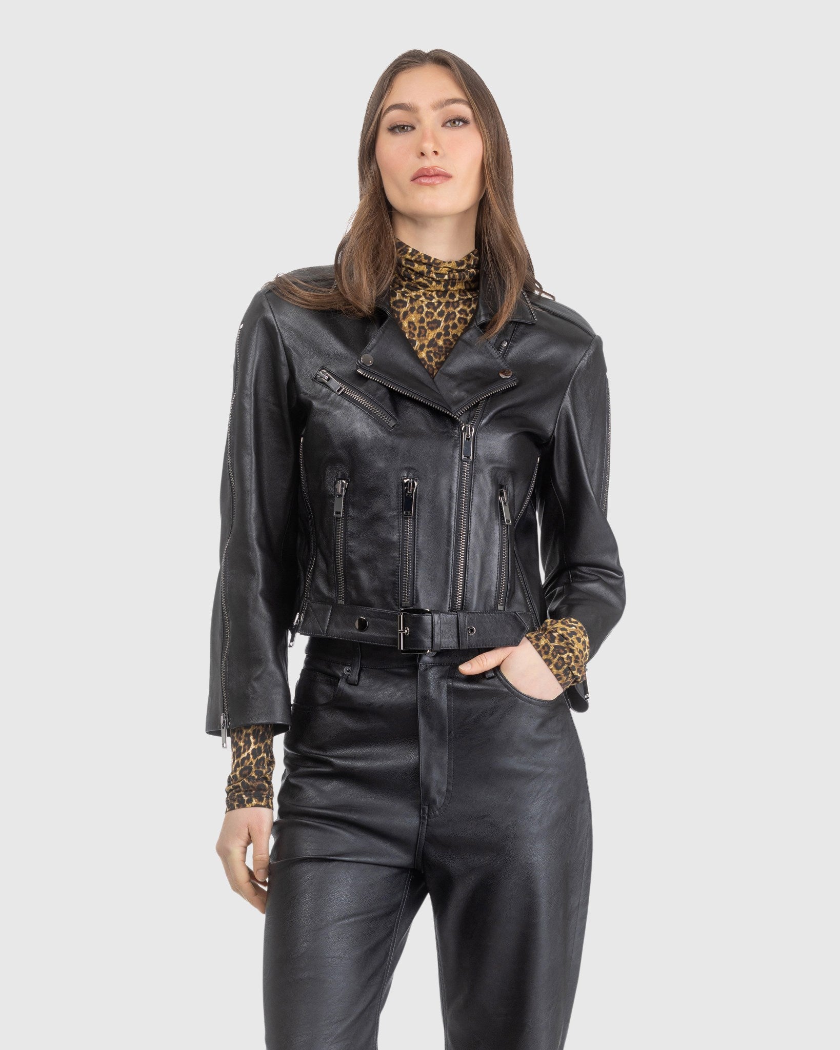SELECT LEATHER MOTO JACKET - Main Image