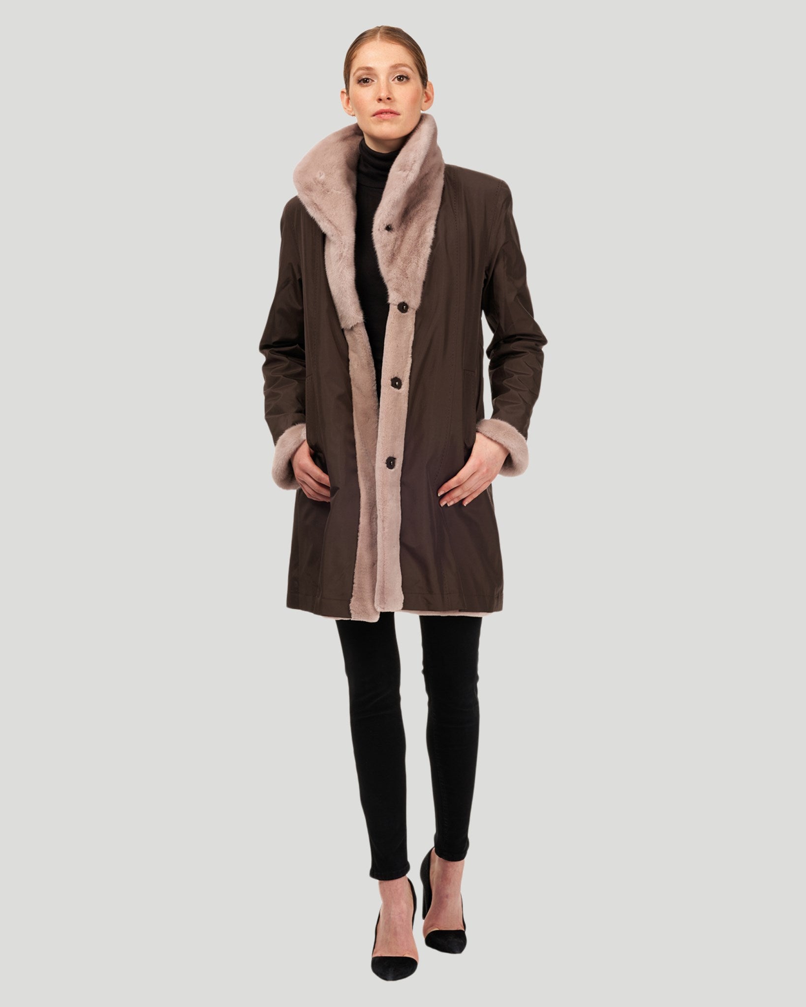 Sheared Mink Reversible Short Coat