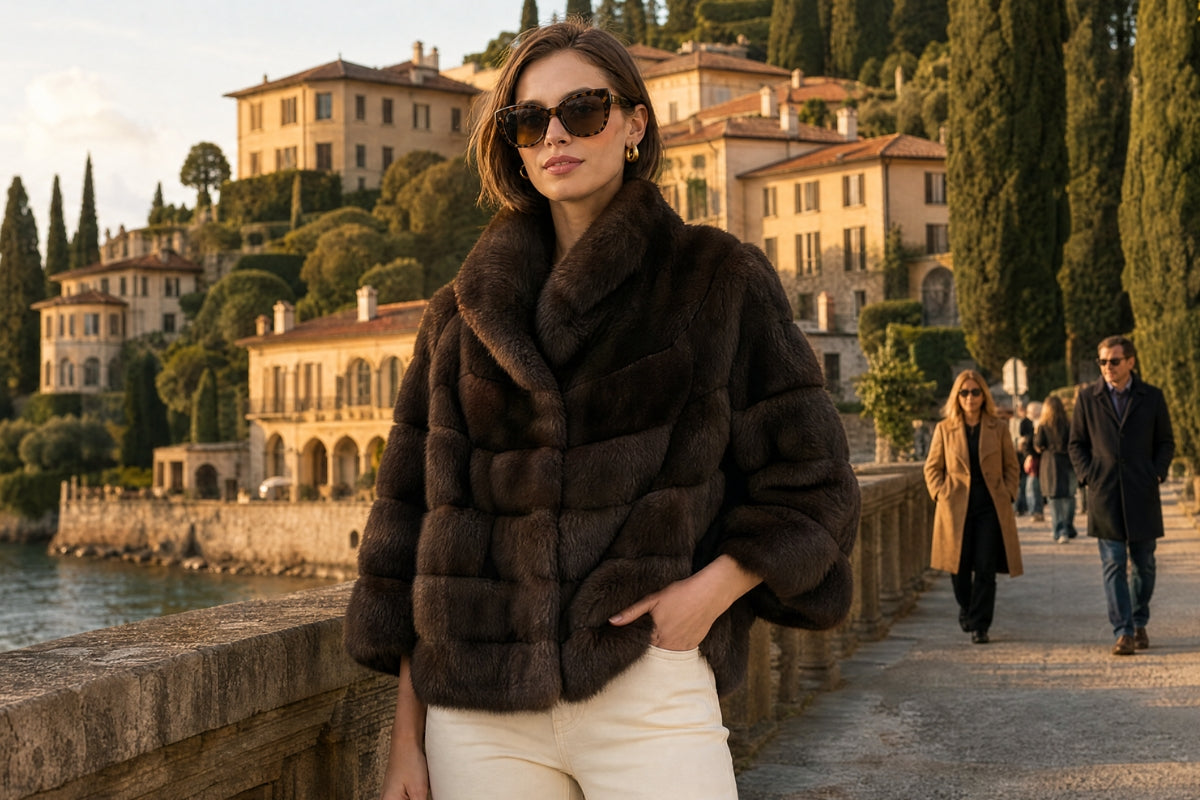 Premium sable fur outerwear