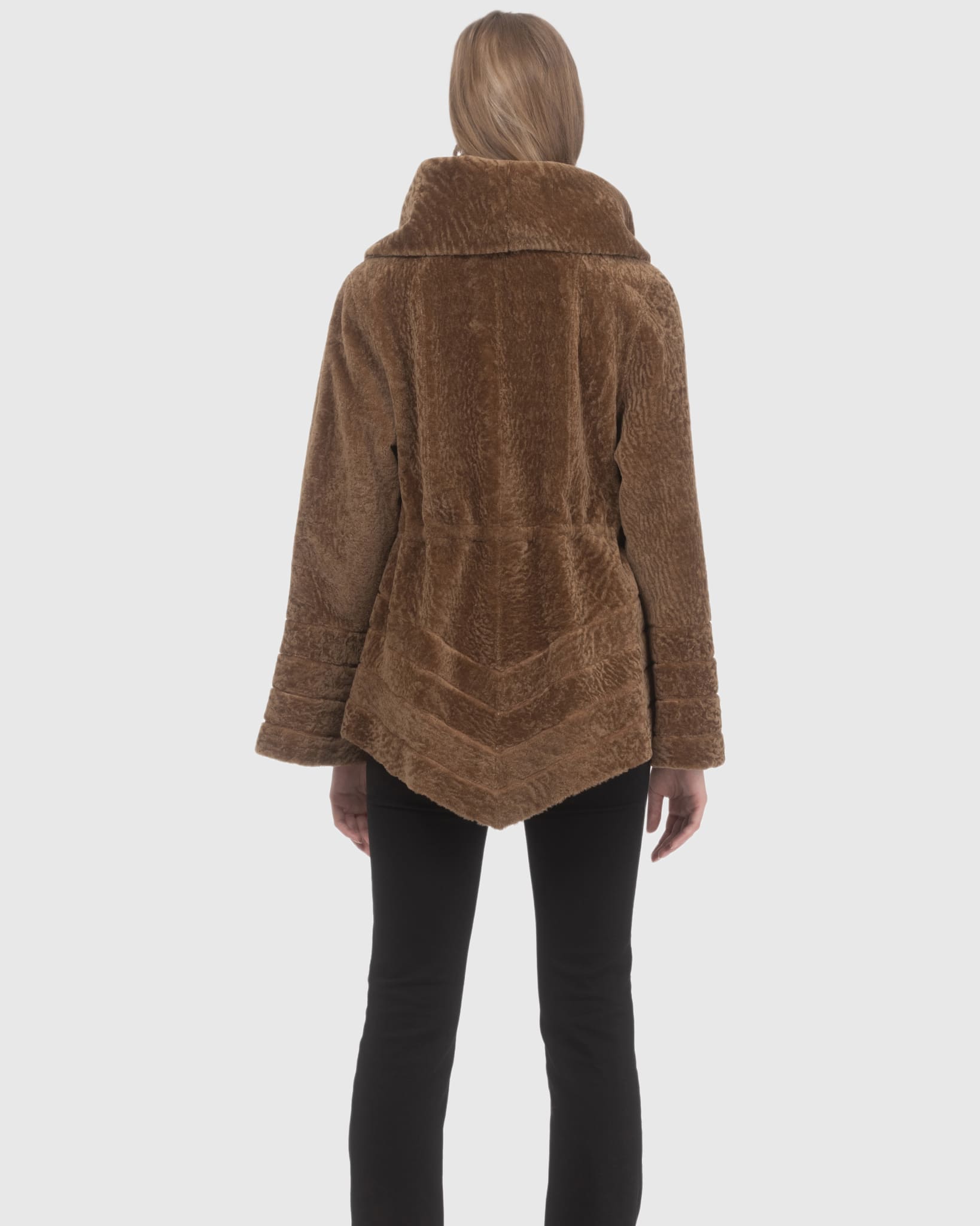 Veste réversible en peau de mouton texturée en agneau