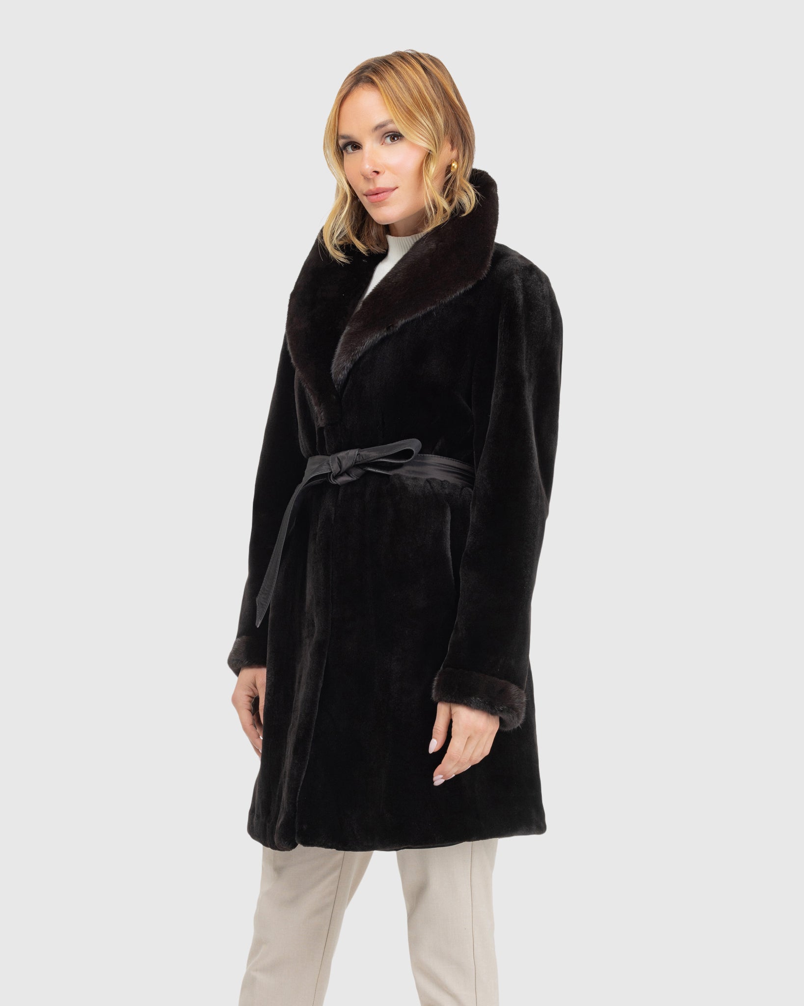 Sheared Mink Reversible Short Coat