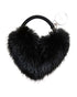 Hair Elastic With Heart Shaped Mink Fur Pompom