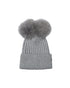 Knit Hat with Double Toscana Lamb Pompom