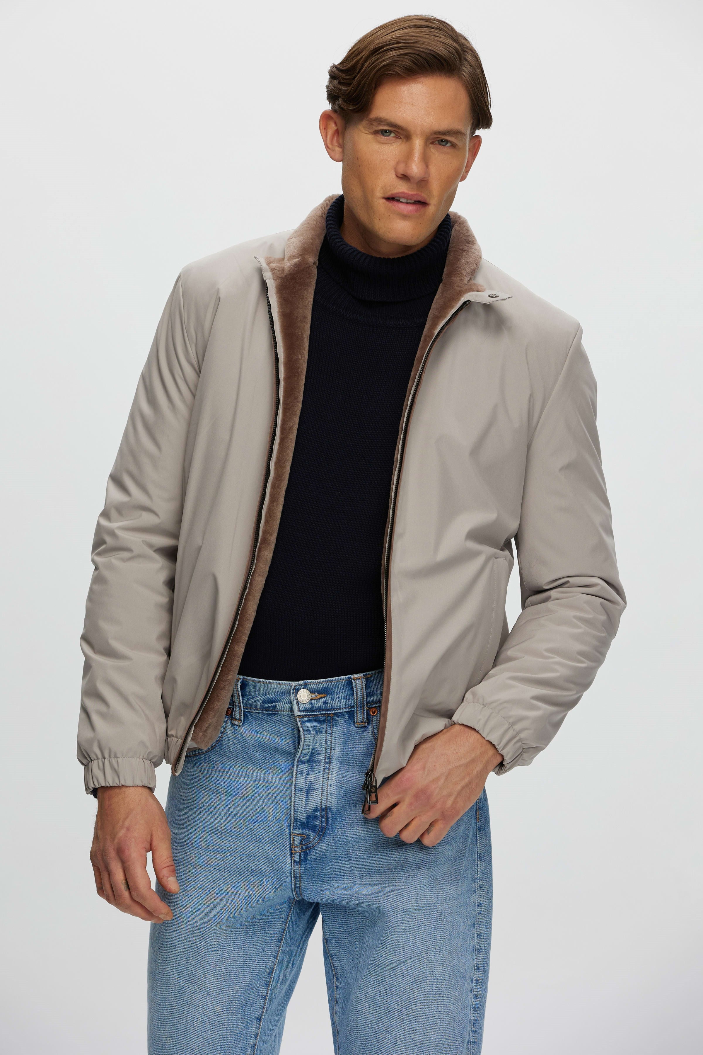 Veste pour homme avec doublure en peau d'agneau sélectionnée