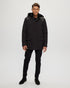 Mens Shearling Lamb Lined Parka with Leather Trim and Detachable Shearling Lamb Collar and Hood