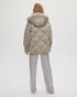 Quilted Parka with Shearling Lamb Collar & Hood Trim