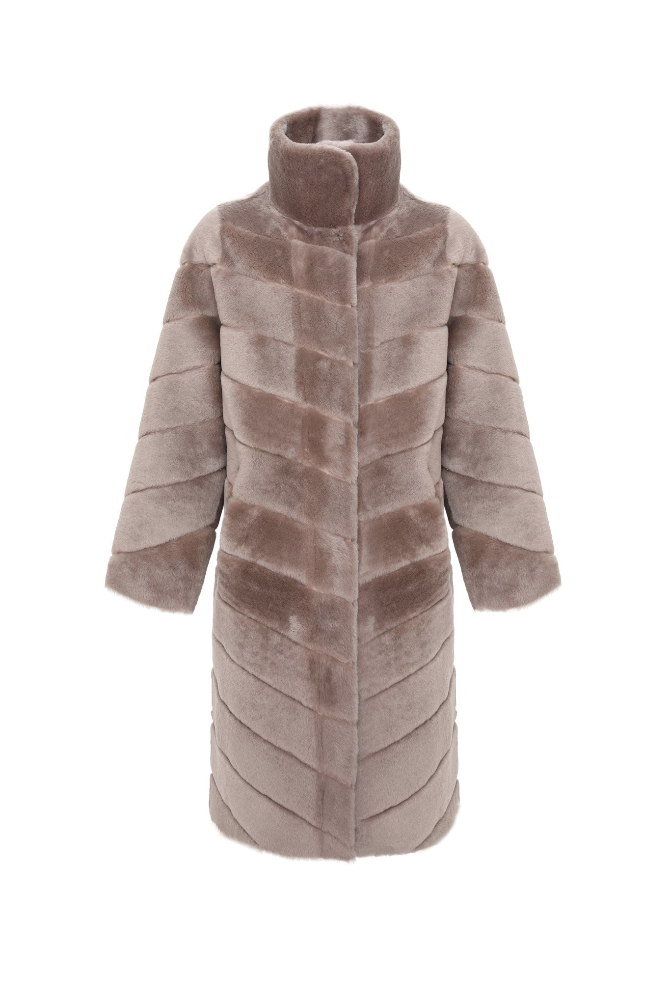 Reversible Merino Shearling Lamb Chevron Short Coat