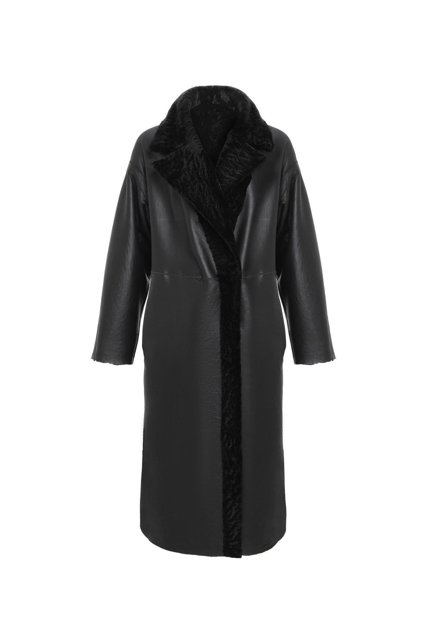 Reversible Textured Shearling Lamb Short Coat