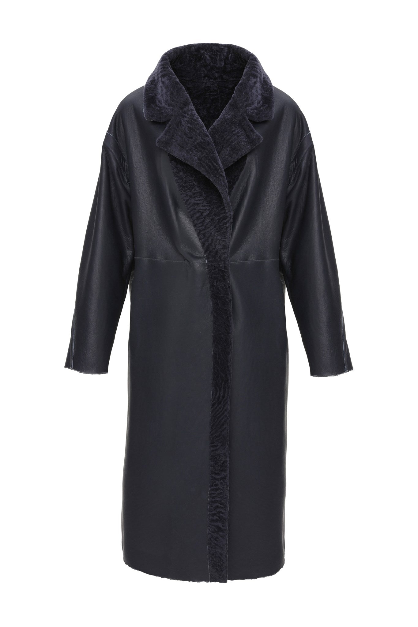 Reversible Textured Shearling Lamb Short Coat