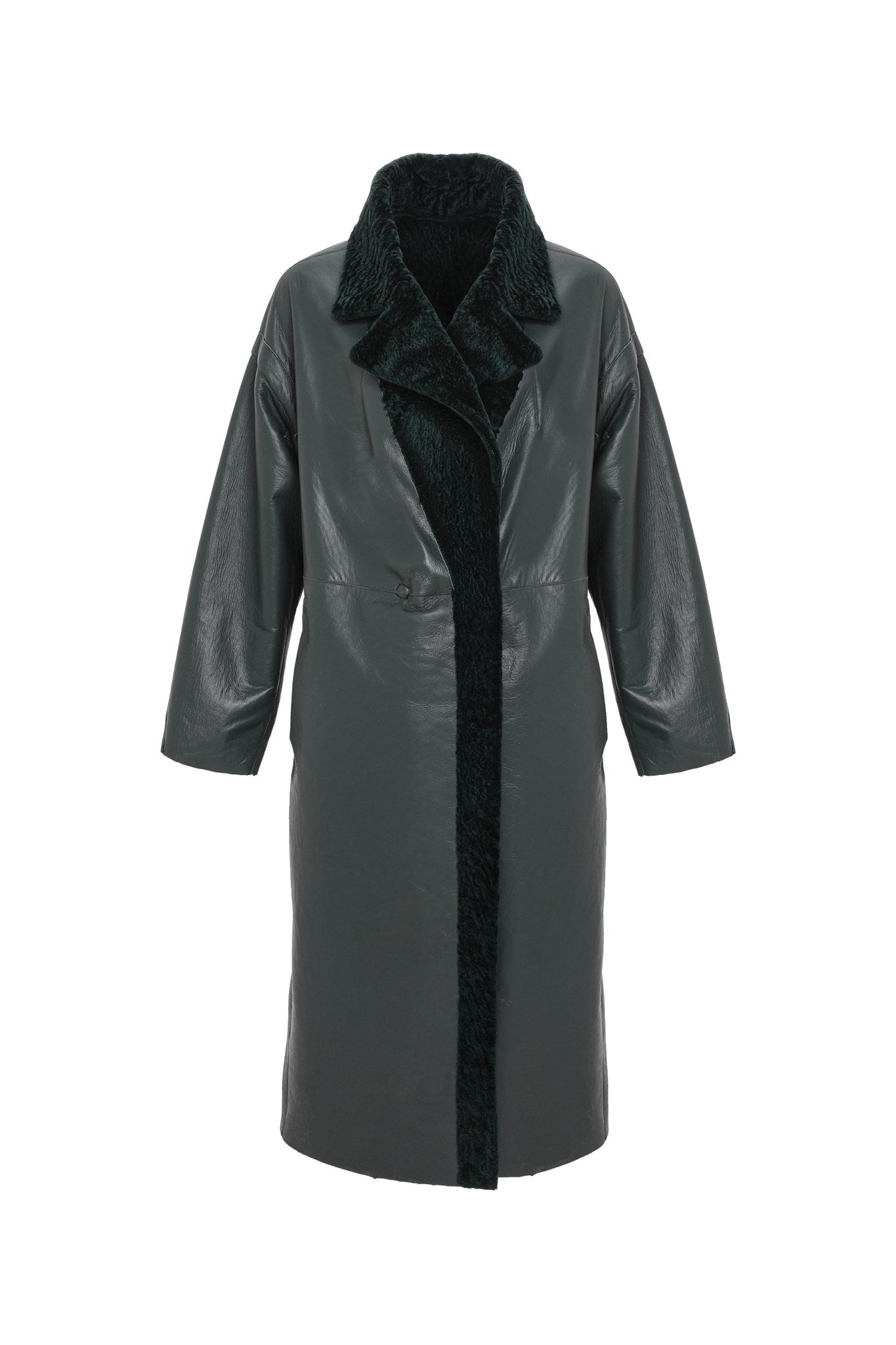 Reversible Textured Shearling Lamb Short Coat