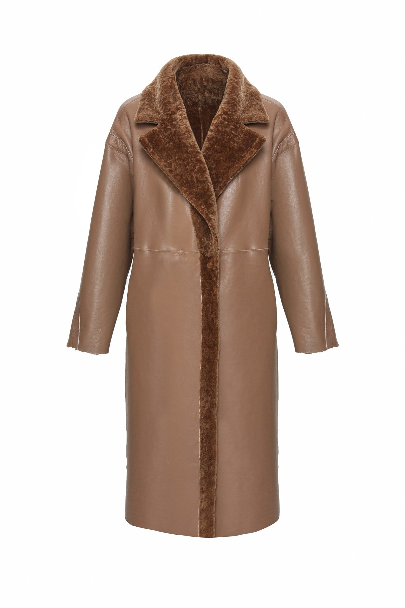 Reversible Textured Shearling Lamb Short Coat
