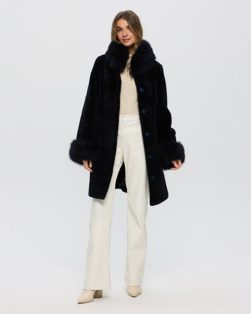 Sheared Cashmere Goat Jacket with Cashmere Goat Collar & Cuffs