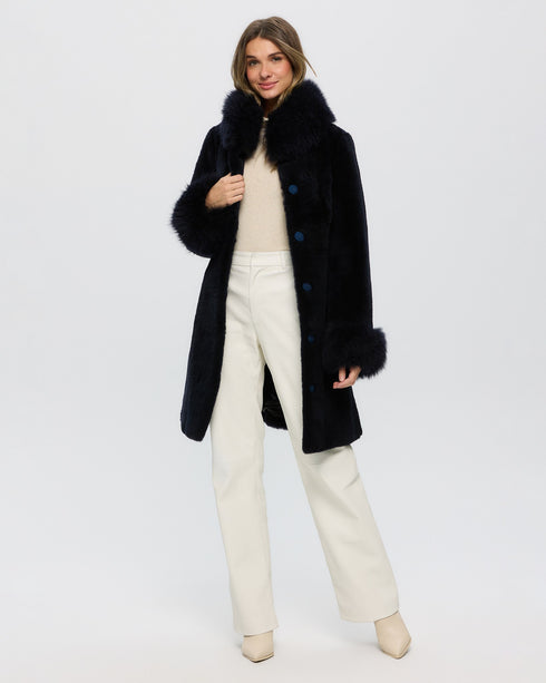 Sheared Cashmere Goat Jacket with Cashmere Goat Collar & Cuffs