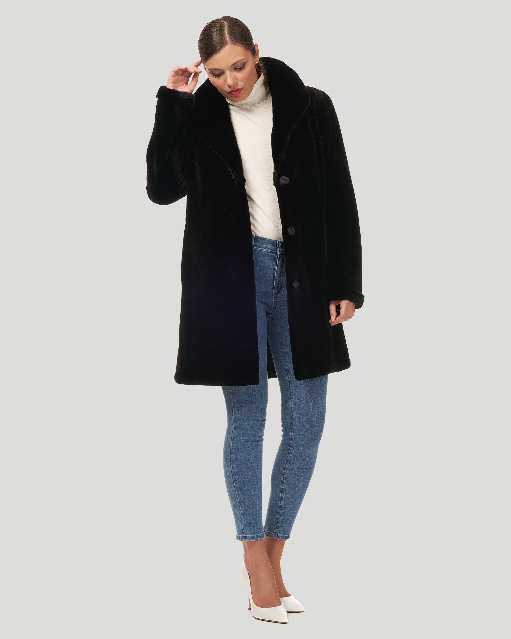 Sheared Mink Reversible Short Coat