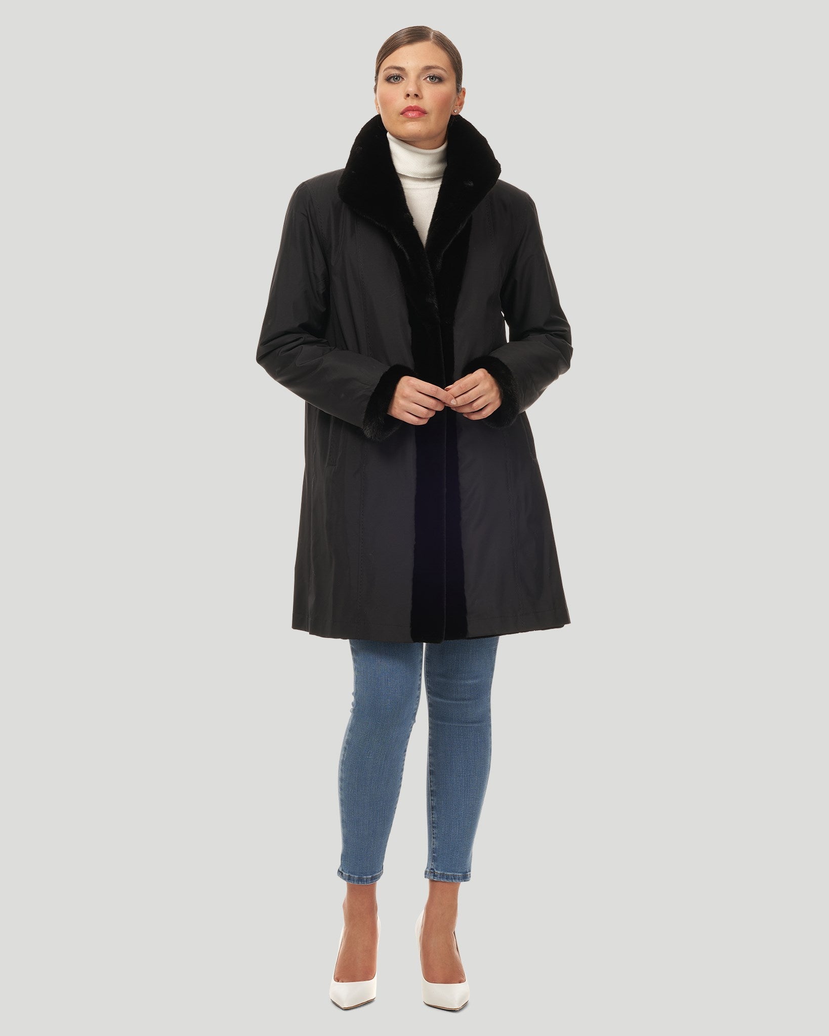 Sheared Mink Reversible Short Coat