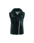 Shearling Lamb Zip Vest with Grooved Pattern