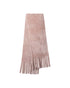 Silky Shearling Lamb Stole with Fringes
